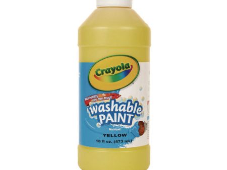 Washable Paint, Yellow, 16 Oz Bottle Supply