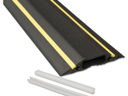 Medium-duty Floor Cable Cover, 3.25 X 0.5 X 6 Ft, Black With Yellow Stripe Online Hot Sale