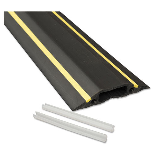 Medium-duty Floor Cable Cover, 3.25 X 0.5 X 6 Ft, Black With Yellow Stripe Online Hot Sale