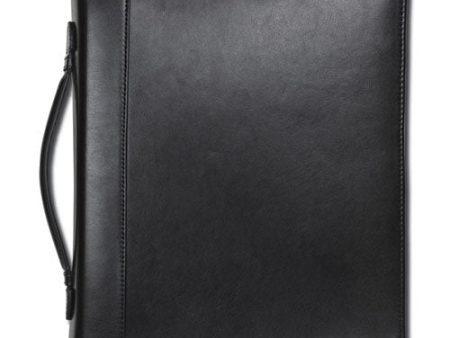 Leather Multi-ring Zippered Portfolio, Two-part, 1  Cap, 11 X 13 1 2, Black Online Hot Sale