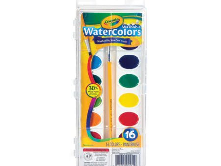 Washable Watercolors, 16 Assorted Colors, Palette Tray Online