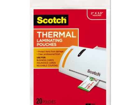 Laminating Pouches, 5 Mil, 3.75  X 2.38 , Gloss Clear, 20 pack For Discount