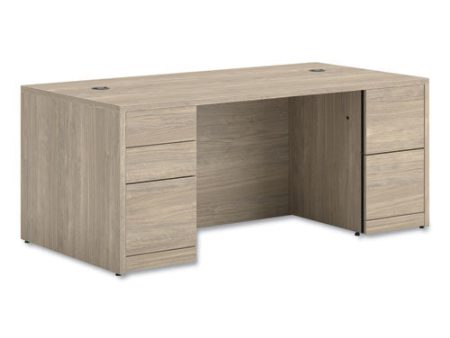 10500 Series Double Full-height Pedestal Desk, Left: Box box file, Right: File file, 72  X 36  X 29.5 , Kingswood Walnut Cheap