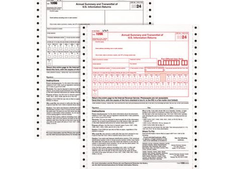 2-part 1096 Continuous Feed Tax Forms, Fiscal Year: 2024, Two-part Carbonless, 8 X 11, 10 Forms Total Online now