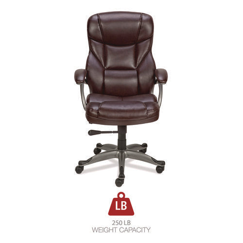 Alera Birns Series High-back Task Chair, Supports Up To 250 Lb, 18.11  To 22.05  Seat Height, Brown Seat back, Chrome Base Fashion