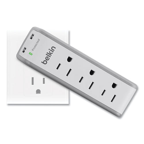 Surgeplus Usb Swivel Charger, 3 Ac Outlets 2 Usb Ports, 918 J, White Online now