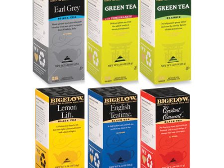 Assorted Tea Packs, Six Flavors, 28 box, 168 carton Sale