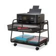 Onyx Under Desk Machine Stand, Metal, 1 Shelf, 1 Drawer, 1 Bin, 100 Lb Capacity, 21  X 16  X 17.5 , Black For Sale