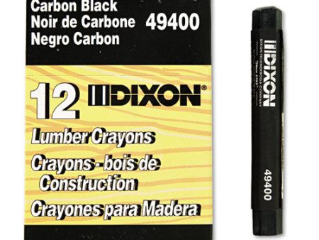 Lumber Crayons, 4.5 X 0.5, Carbon Black, Dozen For Sale