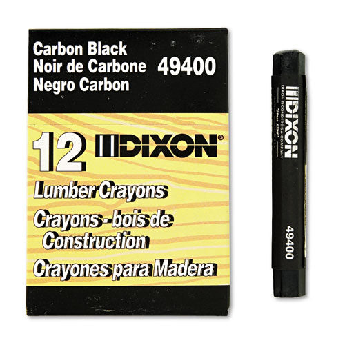 Lumber Crayons, 4.5 X 0.5, Carbon Black, Dozen For Sale