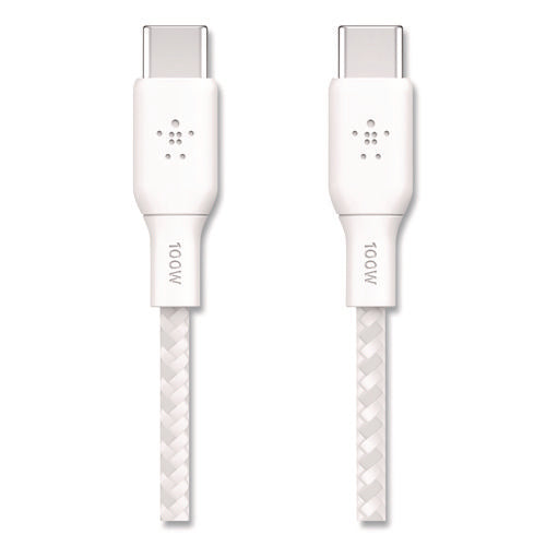 Boost Charge Braided Usb-c To Usb-c Cable, 100 W Power Delivery, 6.6 Ft, White, 2 pack Online now