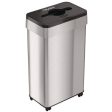 Open Top Trash Bin With Wheels And Color-coded Lid, 21 Gal, Plastic stainless Steel, Silver black Online Hot Sale