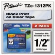 Tze Standard Adhesive Laminated Labeling Tapes, 0.47  X 26.2 Ft, Black On Clear, 2 pack Online