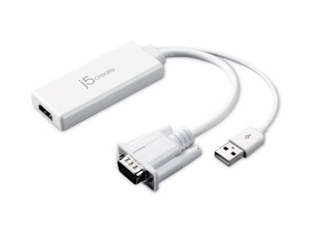 Vga To Hdmi Video Audio Adapter, White For Discount