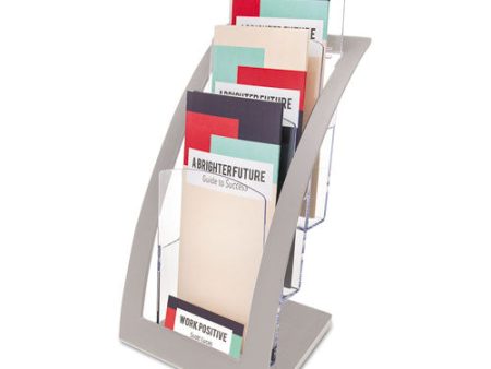 3-tier Literature Holder, Leaflet Size, 6.75w X 6.94d X 13.31h, Silver Discount