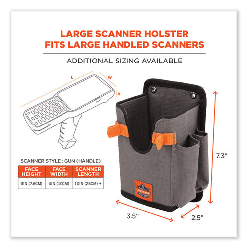 Squids 5543 Handheld Barcode Scanner Mount Holder With Fastener Straps, 2 Compartments, 3.5 X 2.5 X 7.3, Gray Hot on Sale