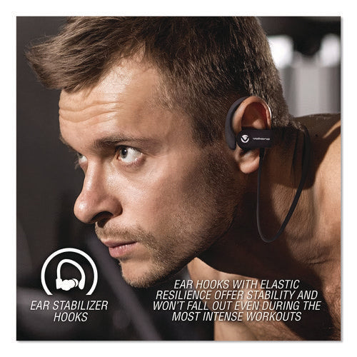 Race Series Wireless Bluetooth 4.2 Stereo Earphones With Built-in Mic, Black Online now