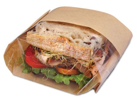 Dubl View Sandwich Bags, 9.5  X 5.75  X 2.75 , Natural Brown clear, 500 carton on Sale