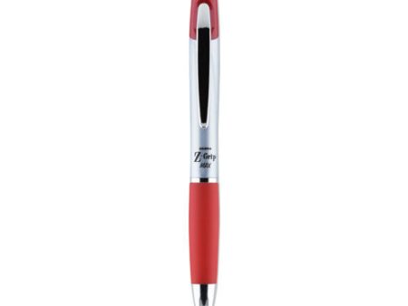 Z-grip Max Ballpoint Pen, Retractable, Medium 1 Mm, Red Ink, Silver red Barrel, 12 pack Cheap