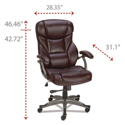 Alera Birns Series High-back Task Chair, Supports Up To 250 Lb, 18.11  To 22.05  Seat Height, Brown Seat back, Chrome Base Fashion