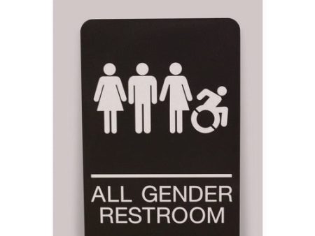 Ada Sign, All Gender Restroom, 6 X 9, Black Face, White Graphics Online Sale