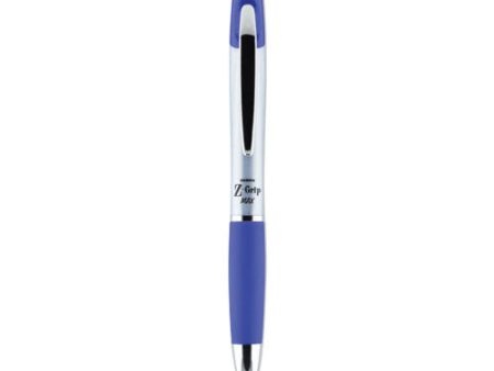 Z-grip Max Ballpoint Pen, Retractable, Medium 1 Mm, Blue Ink, Silver blue Barrel, 12 pack For Sale