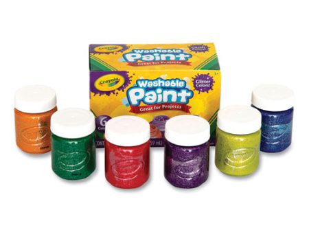 Washable Paint, 6 Assorted Classic Colors, 2 Oz Bottle, 6 pack on Sale