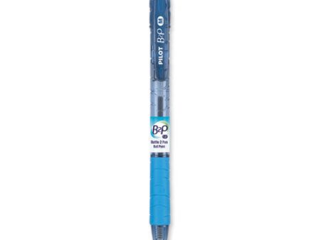 B2p Bottle-2-pen Recycled Ballpoint Pen, Retractable, Medium 1 Mm, Black Ink, Translucent Blue Barrel, Dozen For Sale