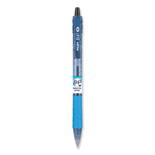 B2p Bottle-2-pen Recycled Ballpoint Pen, Retractable, Medium 1 Mm, Black Ink, Translucent Blue Barrel, Dozen For Sale