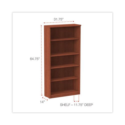 Alera Valencia Series Bookcase, Five-shelf, 31.75w X 14d X 64.75h, Medium Cherry Fashion