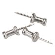 Aluminum Head Push Pins, Aluminum, Silver, 0.5 , 100 box Online