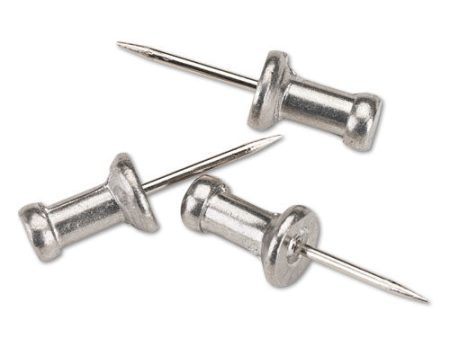 Aluminum Head Push Pins, Aluminum, Silver, 0.5 , 100 box Online