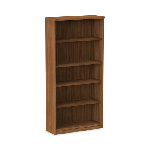 Alera Valencia Series Bookcase, Five-shelf, 31.75w X 14d X 64.75h, Modern Walnut Fashion