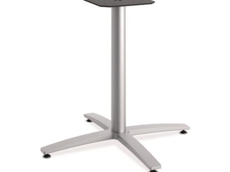 Between Seated-height X-base For 42  Table Tops, 32.68w X 29.57h, Silver For Sale