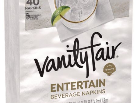 Entertain Beverage Napkins, 2-ply, 9.8 X 9.8, White, 40 pack, 12 Packs carton For Cheap