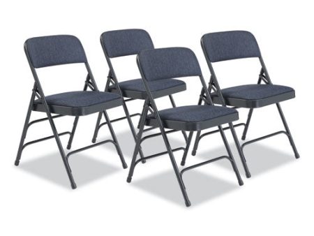 2300 Series Deluxe Fabric Upholstered Triple Brace Folding Chair, Supports Up To 500 Lb, Imperial Blue, 4 carton Online now