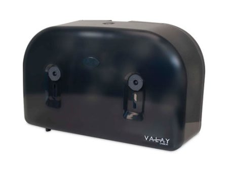 Valay Plastic Mini Jumbo Bath Tissue Dispenser, Two Rolls, 9.75 X 15.87 X 5.25, Black Online Hot Sale