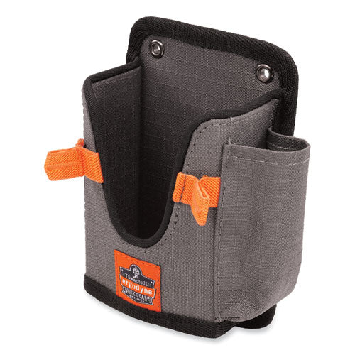 Squids 5543 Handheld Barcode Scanner Mount Holder With Fastener Straps, 2 Compartments, 3.5 X 1.5 X 6.3, Gray For Discount