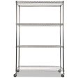 Nsf Certified 4-shelf Wire Shelving Kit With Casters, 48w X 18d X 72h, Silver Cheap