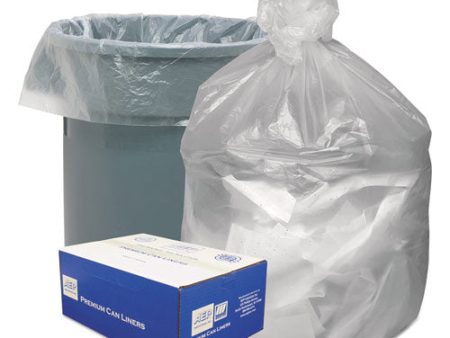 Waste Can Liners, 30 Gal, 8 Mic, 30  X 36 , Natural, 25 Bags roll, 20 Rolls carton For Sale