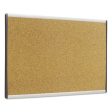 Arc Frame Cubicle Board, Cork Bulletin, 30  X 18 , Tan Surface, Satin Aluminum Frame For Cheap