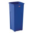 Untouchable Square Waste Receptacle, 23 Gal, Plastic, Blue Online