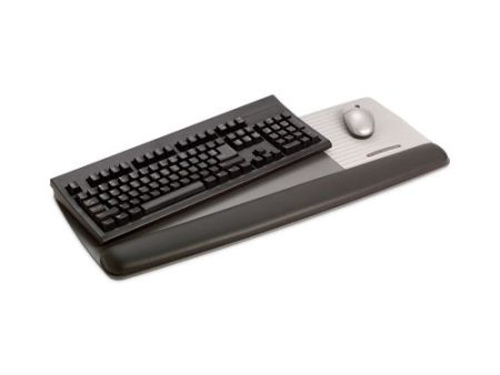 Antimicrobial Gel Mouse Pad keyboard Wrist Rest Platform, 25.5 X 10.6, Black silver For Cheap