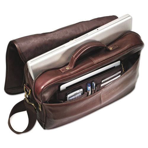 Leather Flapover Case, Fits Devices Up To 15.6 , Leather, 16 X 6 X 13, Brown Hot on Sale