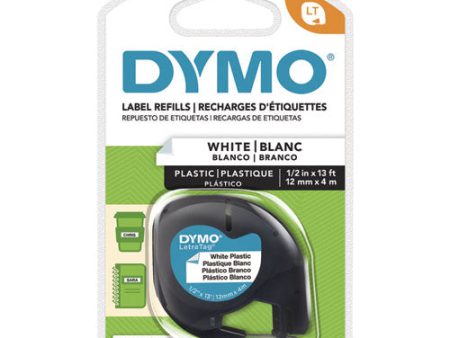 Letratag Plastic Label Tape Cassette, 0.5  X 13 Ft, White Supply