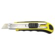 Rubber-gripped Retractable Snap Blade Knife, 4  Blade, 5.5  Plastic rubber Handle, Black yellow Hot on Sale