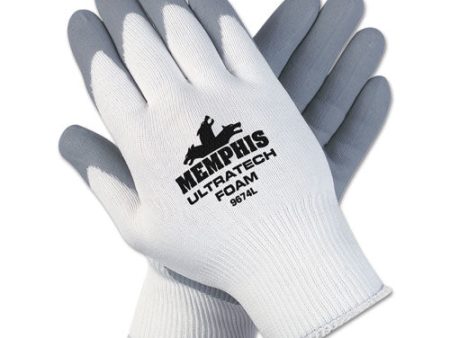 Ultra Tech Foam Seamless Nylon Knit Gloves, X-large, White gray, Dozen Online Sale