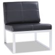 Alera Ispara Series Armless Chair, 26.57  X 30.71  X 31.1 , Black Seat, Black Back, Silver Base For Sale