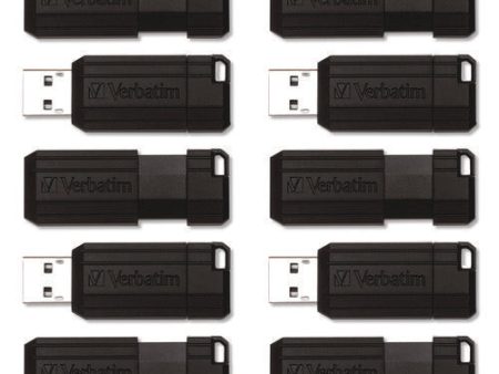 Pinstripe Usb 2.0 Flash Drive, 64 Gb, Black, 10 pack For Cheap