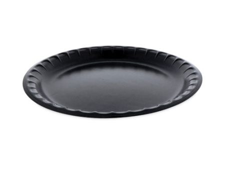 Placesetter Deluxe Laminated Foam Dinnerware, Plate, 10.25  Dia, Black, 540 carton Fashion